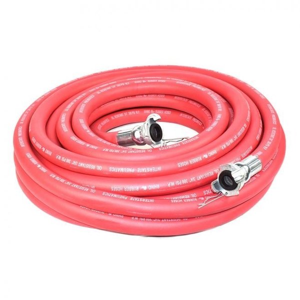 Interstate Pneumatics Jack Hammer Red Rubber Hose 3/4 Inch x 50 feet 300 PSI HJ19-050E